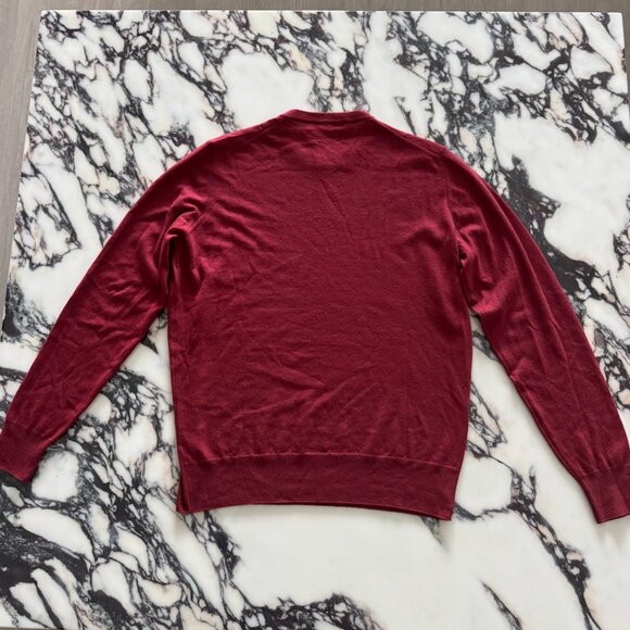 Loro Piana Men's Superlight Long Sleeve Crewneck 100% Cashmere Tibetan Red IT 48 - Picture 10 of 16